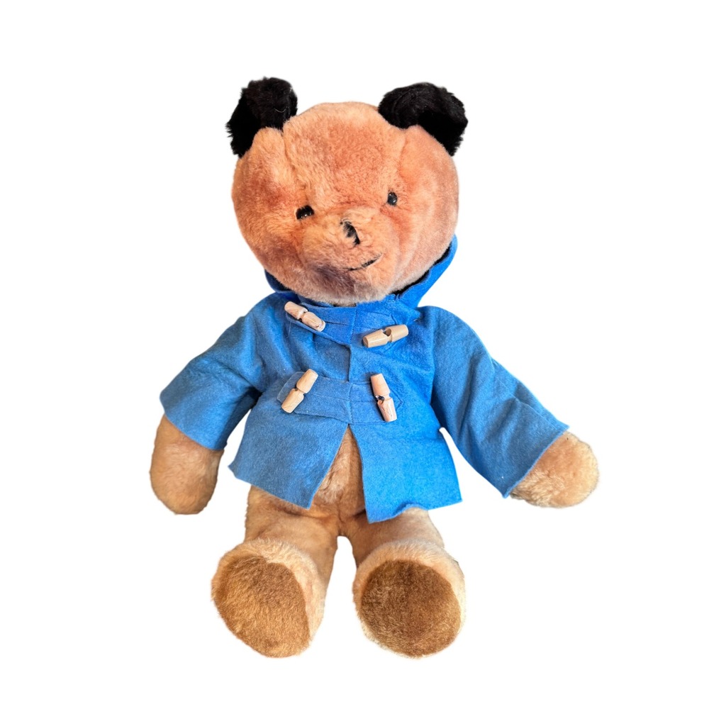 Eden Toys Paddington Bear Plush Blue Duffle Coat Stuffed Animal 1977 Vintage 18"